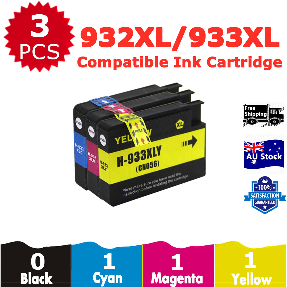 3 Pack InkSales Compatible HP 932XL 933XL CN053AA CN054AA CN055AA CN056AA Ink Cartridge  (1C,1M,1Y)