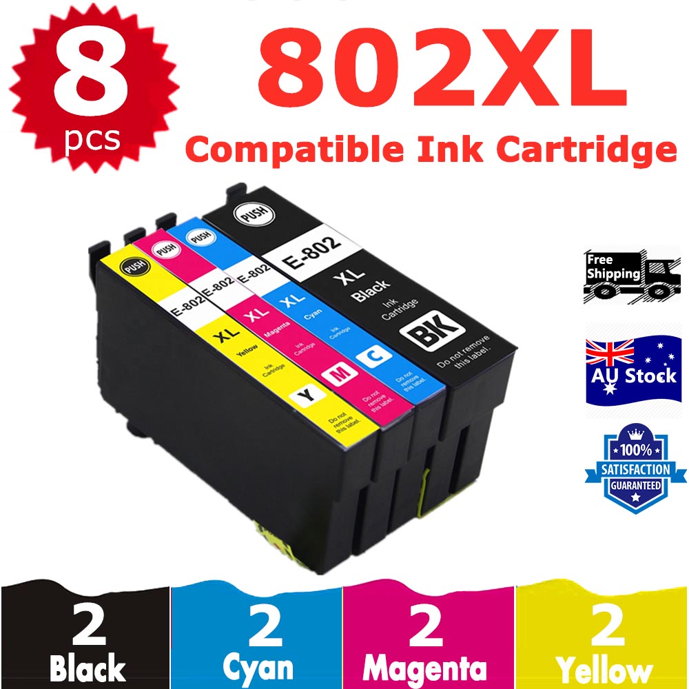 8 Pack InkSales Compatible Epson 802XL C13T356192 C13T356292 C13T356392 C13T356492 Ink Cartridge  (2BK,2C,2M,2Y)