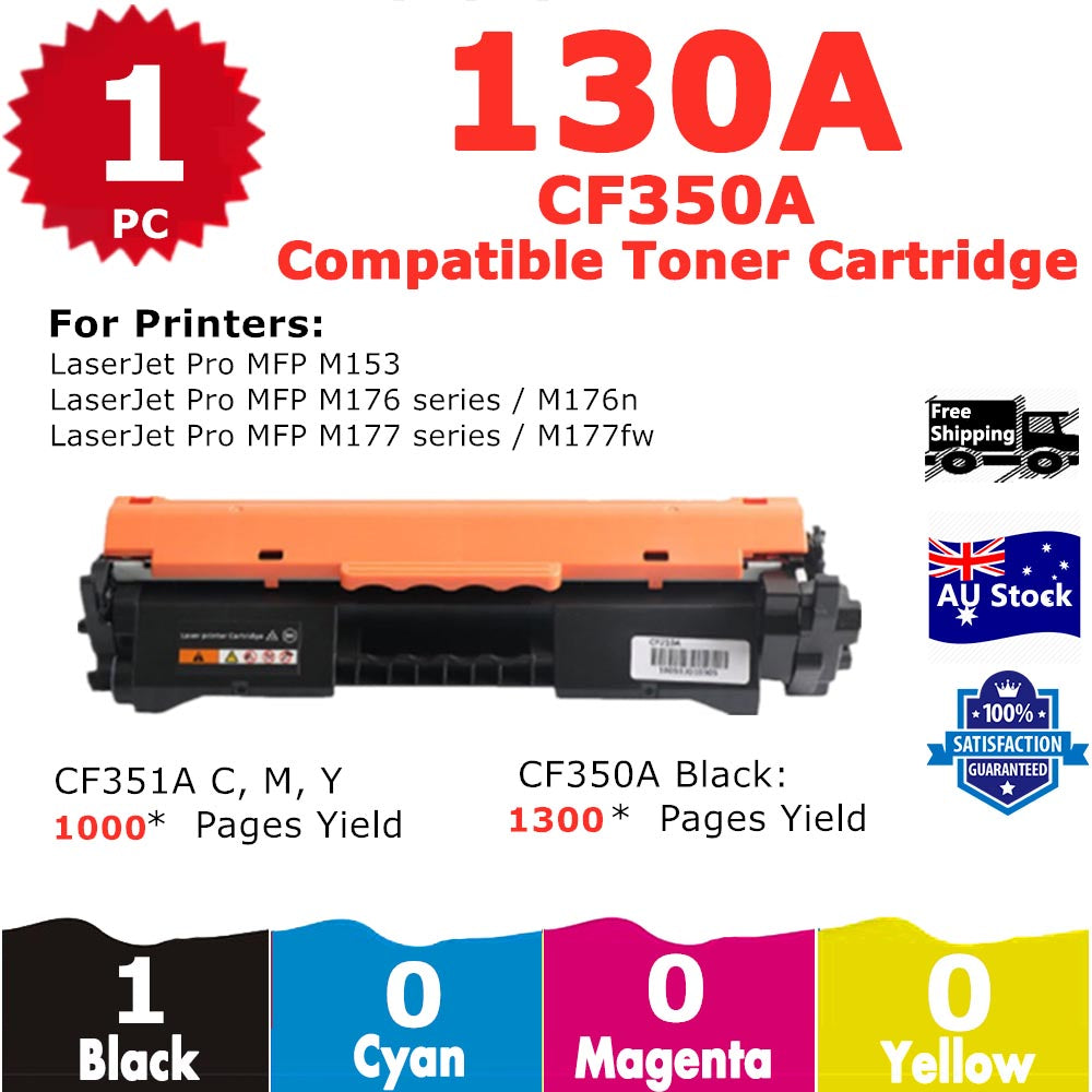 1 Pack InkSales HP 130A CF350A Black Only Compatible Toner Cartridge  (1BK)